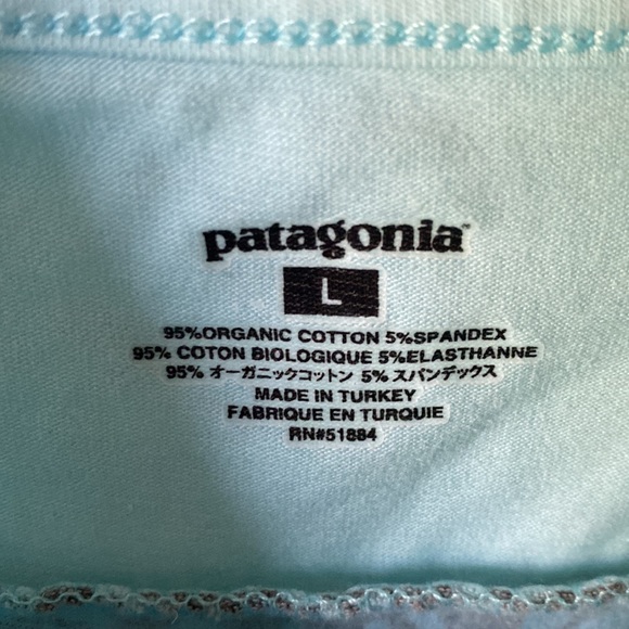 Patagonia cover up sundress. Size Large. Light blue with brown accent design. - Picture 3 of 11